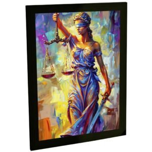 Quadro Decorativo Deusa Themis Justiça Direito Pintura Cores Decoração Poster Quarto Sala