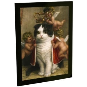 Quadro Decorativo Gato Coroado Manto Tumblr Decoração Geek Poster Quarto Sala
