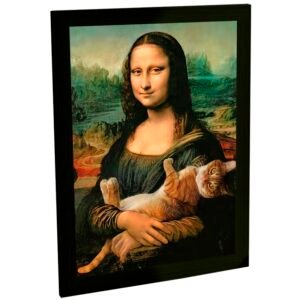 Quadros Decorativos Gatos em Obras de Arte Decoração Quarto Sala Engraçada Placa Poster