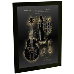Quadro Decorativo Violão Retro Projeto Instrumento Musical 02