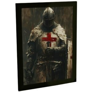 Quadro Decorativo Guerreiro Templário Cruzada Decoração Poster Quarto Sala