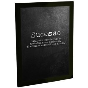 Quadro Decorativo Frases Definição De Sucesso Decoração Escritório Quarto