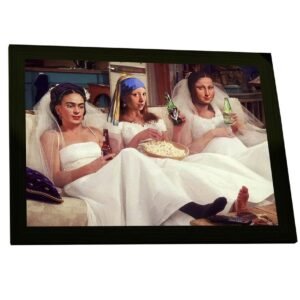 Quadro Decorativo Engraçado Serie Monalisa Frida Decoração Poster Quarto Sala