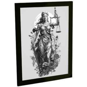 Quadro Decorativo Deusa Da Justiça Themis Direito Escritório Advocacia Tattoo