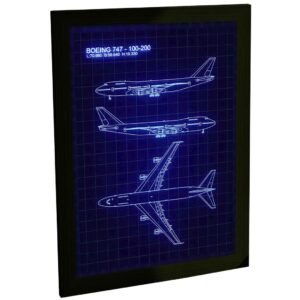 Quadro Decorativo Avião Boeing Projeto Patente Vintage Decoração Retro