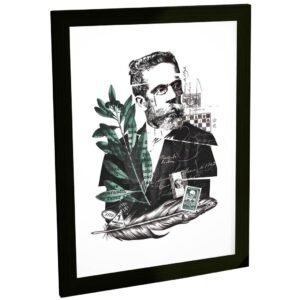 Quadro Decorativo Montagem Machado De Assis Literatura Livros Decoração