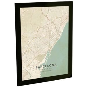 Quadro Decorativo Mapa Barcelona Espanha Maps Decoração Viagem