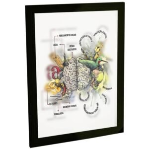 Quadro Decorativo Psicologia Funções do Cérebro Humano