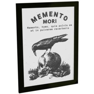 Quadro Decorativo Memento Mori Filosofia Estoicismo Cinza