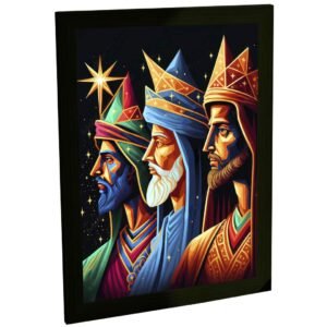 Quadro Decorativo Religioso Três Reis Magos Jesus Cristo Decoração Poster Quarto Sala