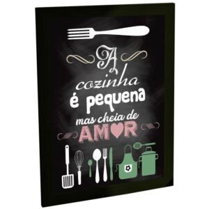 Quadro Decorativo Cozinha Pequena Mas Cheia De Amor Decoração
