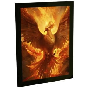 Quadro Decorativo Fênix Ave Mitologia Ilustração Chamas Decoração Poster Quarto Sala