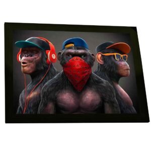 Quadro Decorativo Engraçado Gangue Dos Macacos Sabios