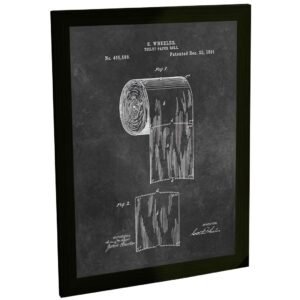 Quadro Decorativo Engraçado Banheiro Patente Papel Higiênico