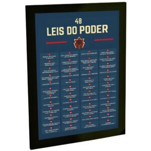 Quadro Decorativo 48 Leis do Poder Motivacional Frases Livros Sala Quarto Escritório Decoração Poster Poder Estratégia Liderança