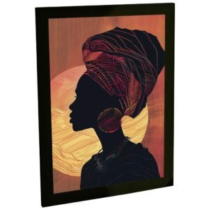 Quadro Decorativo Mulher Negra Ilustração Tribal Decoração Poster Quarto Sala