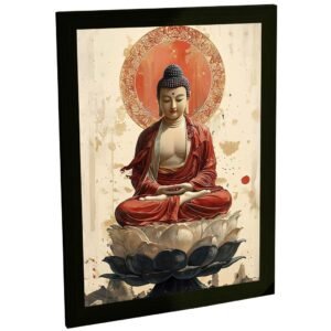 Quadro Decorativo Religioso Buda Flor De Lotus Dupla Decoração Poster Quarto Sala