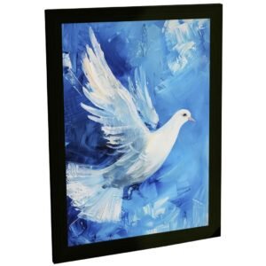 Quadro Decorativo Pomba Da Paz Ilustração Azul Decoração Poster Quarto Sala
