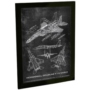 Quadro Decorativo Caça F15 Avião Militar Projeto Decoração