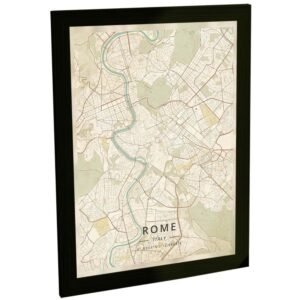 Quadro Decorativo Mapa 01 Roma Itália Viagem Turismo