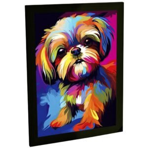 Quadro Decorativo Cachorro Shih Tzu Cão Ilustração