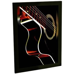 Quadro Decorativo Violão Ilustração Angulo Dark Musica