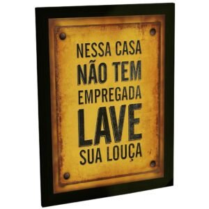 Quadro Decorativo Engraçado Cozinha Lave A Louça Decoração