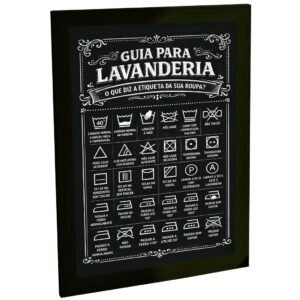Quadro Decorativo Guia Para Lavanderia Regras De Lavagem Roupa Sala Quarto Escritório Decoração Poster