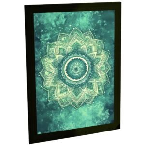Quadro Decorativo Mandala Verde Abstrato Moderno Para Sala Quarto Escritório Decoração Poster