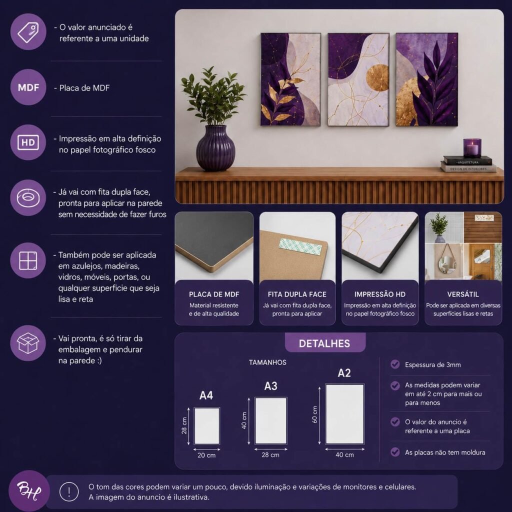 Placa decorativa em MDF - detalhe