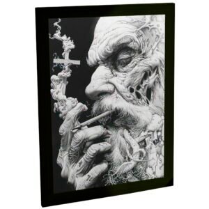 Quadro Decorativo Sabio Fumando Arte Preto E Branco Sala Quarto Escritório Decoração Poster Quadro Retrato Decoração Vintage Poster