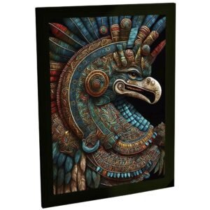 Quadro Decorativo Quetzalcoatl Deus Mexicano Asteca Decoração Poster Quarto Sala