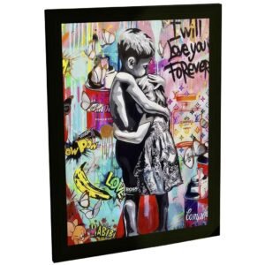 Quadro Decorativo Grafite I Will Love You Forever Arte De Rua Banksy Decoração Poster Quarto Sala