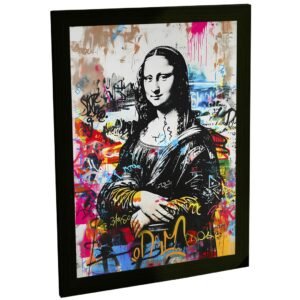 Quadro Decorativo Grafite Monalisa Arte De Rua Banksy Decoração Poster Quarto Sala