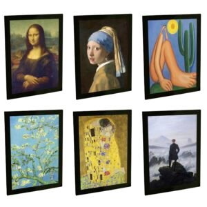 Quadros Decorativos Obras de Arte Pinturas Famosas Decoração Quarto Sala Van Gogh, Monet, Da Vinci, Monalisa, Tarsila, Kint, Botticelli, Vermeer, Rembrandt, Picasso, Michelangelo
