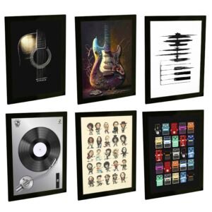 Quadros Decorativos Musica Violão Guitarra Rock Piano Varios Modelos Instrumentos Decoração Quarto Sala Escritório