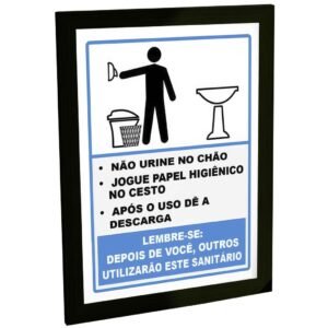Quadro Decorativo Banheiro Aviso Não Urine No Chão Decoração Poster Quarto Sala