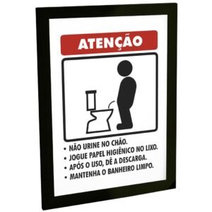Quadro Decorativo Banheiro Avisos E Regras
