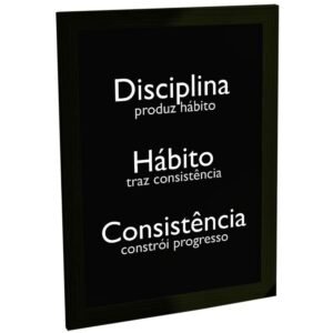Quadro Decorativo Disciplina Habito Consistência Frases Poster