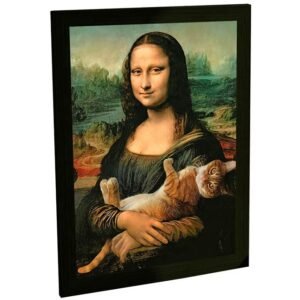 Quadro Decorativo Engraçada Monalisa E Gata Decoração Poster