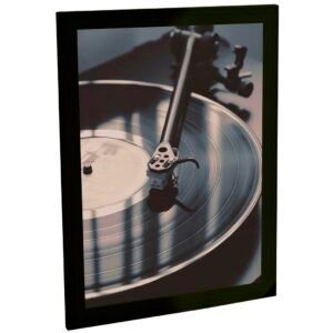 Quadro Decorativo Vintage Toca Discos Vinil Música Retrô Sala Quarto Escritório Poster Decoração